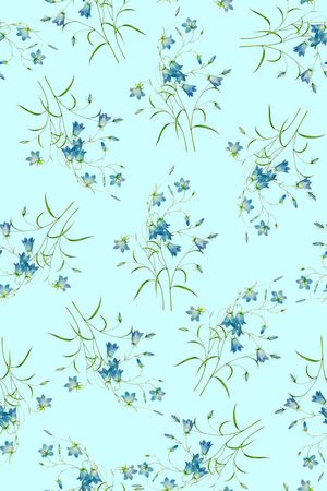 抽象手绘满版清爽女装花印花华亿平台图片