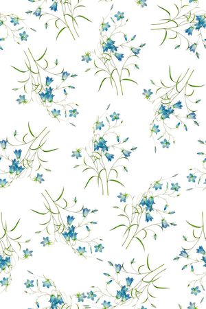 抽象手绘满版清爽女装花印花华亿平台图片