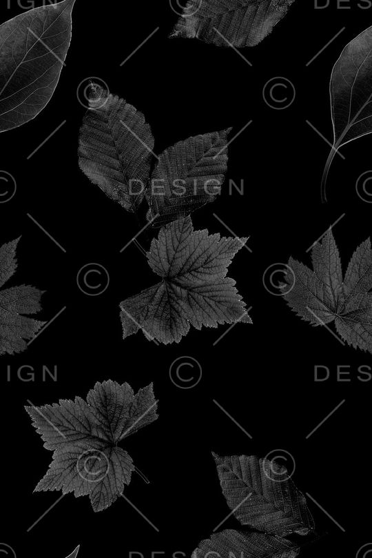 抽象手绘植物叶子数码印花印花华亿平台图片