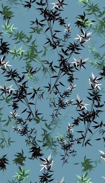 手绘竹子、剪影、简单图案印花华亿平台图片