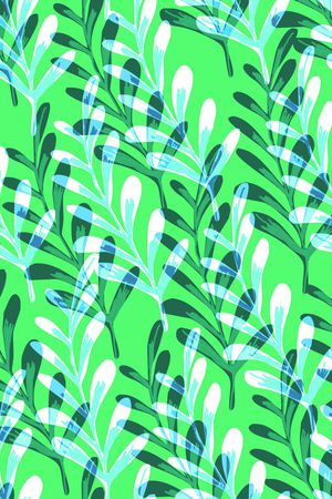 手绘风格树叶印花华亿平台图片