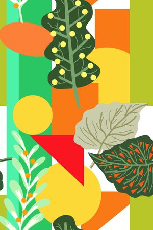 几何图案印花华亿平台图片