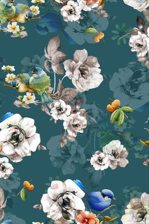 刺绣花鸟印花华亿平台图片