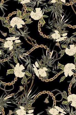 大牌手绘雨林树叶印花华亿平台图片