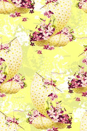 水彩花卉印花华亿平台图片