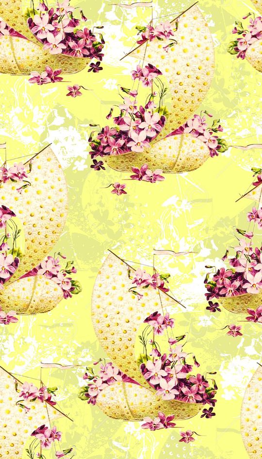 水彩花卉印花华亿平台图片