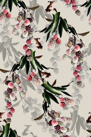 浪漫、水彩、花卉、女装印花华亿平台图片