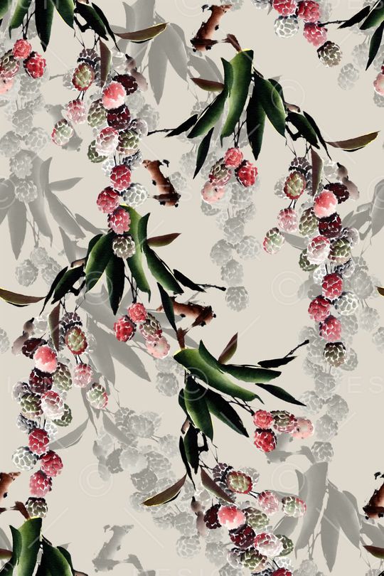 浪漫、水彩、花卉、女装印花华亿平台图片