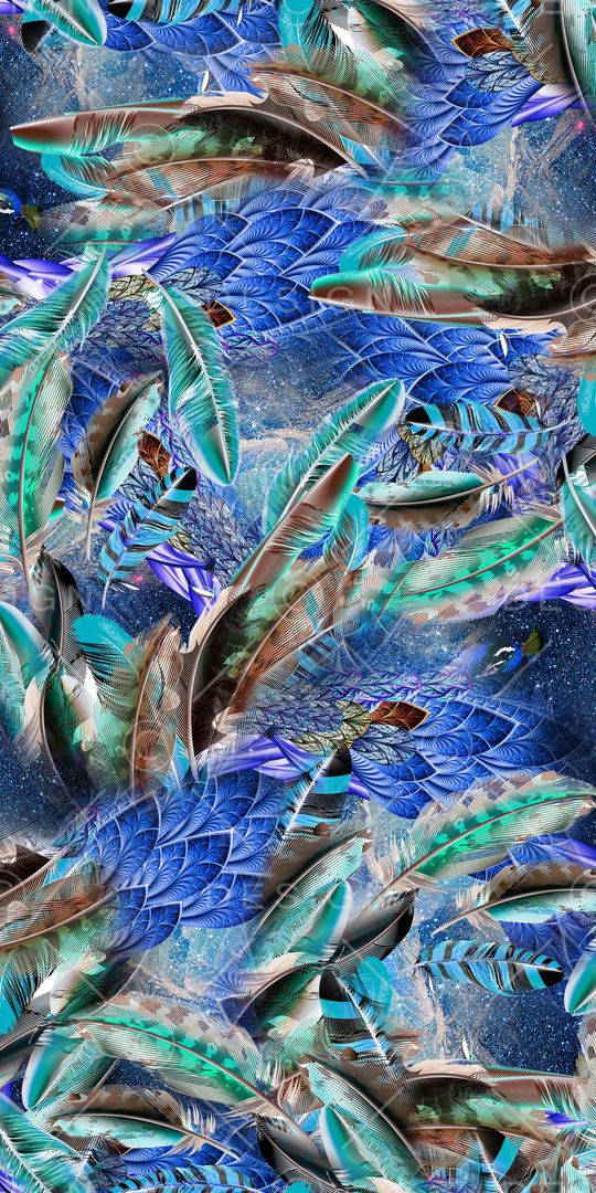 孔雀羽毛印花华亿平台图片