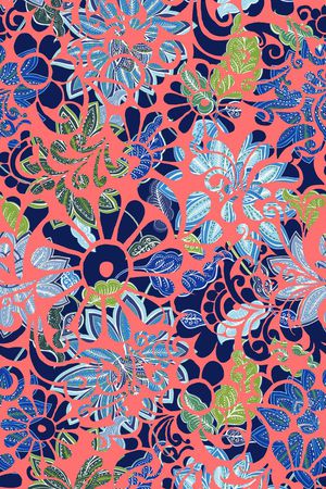 传统花朵图案印花华亿平台图片