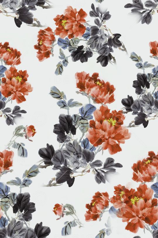 手绘水彩印花华亿平台图片