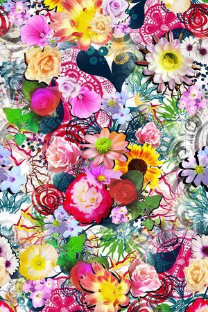 抽象线条底印花华亿平台图片