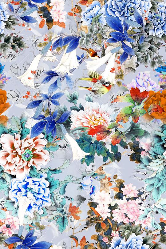 花卉印花华亿平台图片