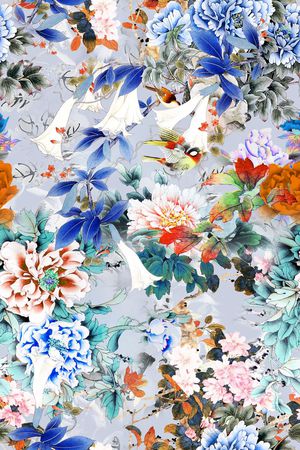 花卉印花华亿平台图片