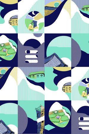 不规则几何印花华亿平台图片