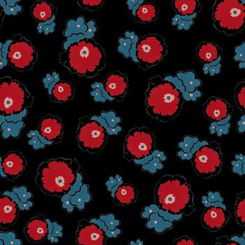 681633-卡通花朵黑