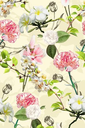 时尚花卉印花华亿平台图片