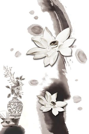 青花瓷印花华亿平台图片