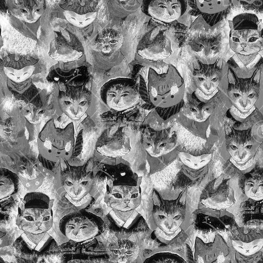 可爱猫咪卡通印花华亿平台图片