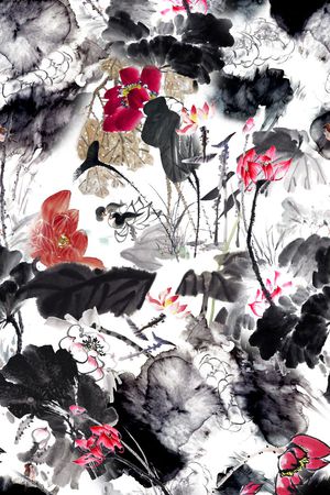 中国风印花华亿平台图片