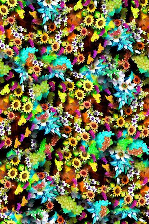 时尚抽象女装花卉数码印花印花华亿平台图片