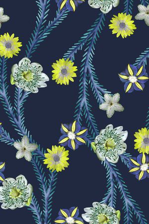 蔓藤花卉花中花印花华亿平台图片