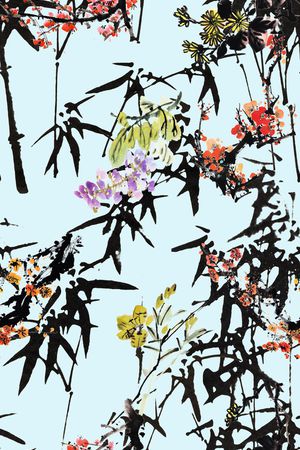 中国风印花华亿平台图片