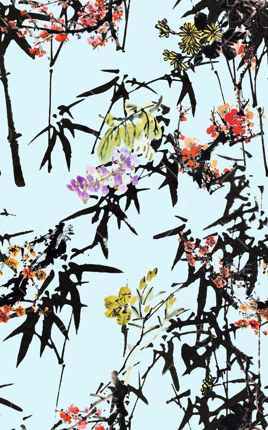 中国风印花华亿平台图片