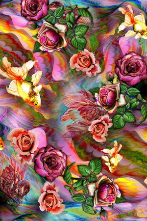 玫瑰印花华亿平台图片