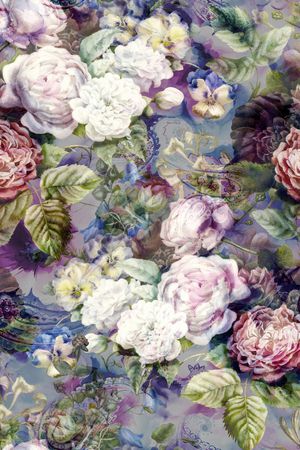 朦胧花卉印花华亿平台图片