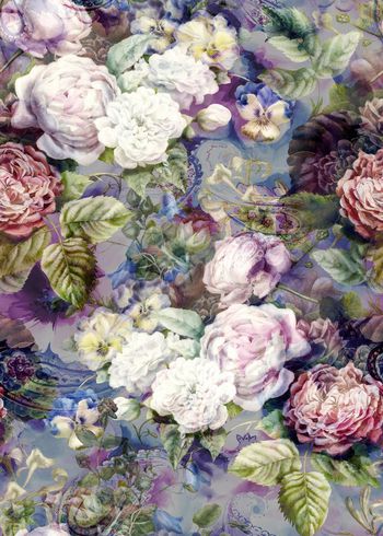 朦胧花卉印花华亿平台图片