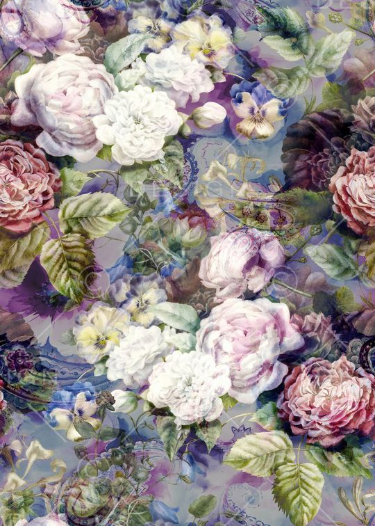 朦胧花卉印花华亿平台图片