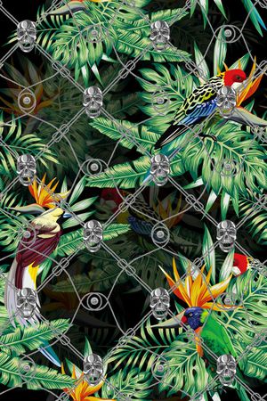 棕榈树印花华亿平台图片