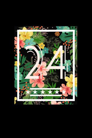 热带花卉印花华亿平台图片