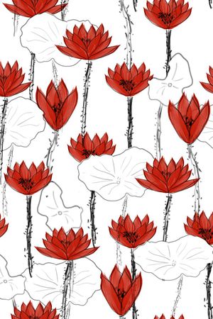 手绘风格花卉印花华亿平台图片