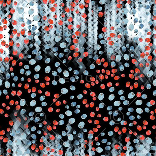 女装抽象渐变锯齿波浪果果波点印花华亿平台图片