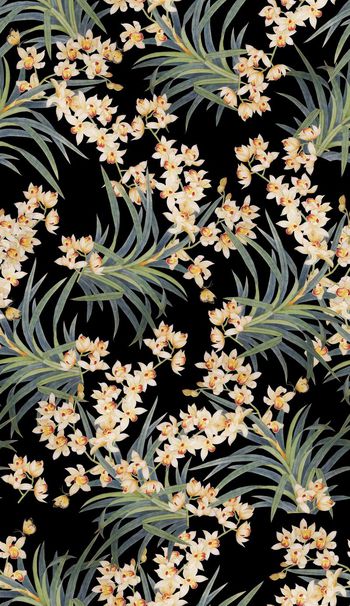 683468-民族风国画水仙兰花-B