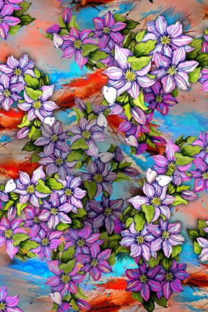 花卉印花华亿平台图片