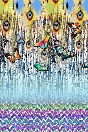 蝴蝶印花华亿平台图片