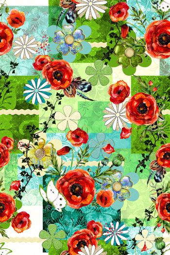 花卉印花华亿平台图片