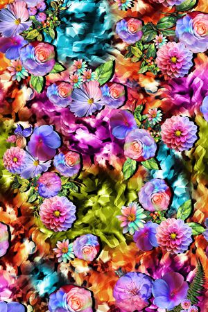 绚丽多彩印花华亿平台图片