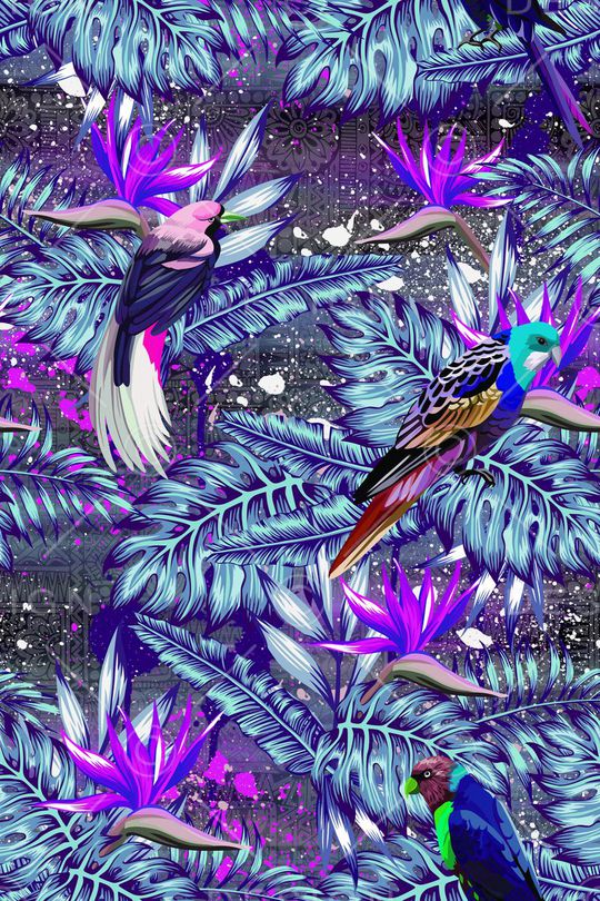 花鸟印花华亿平台图片