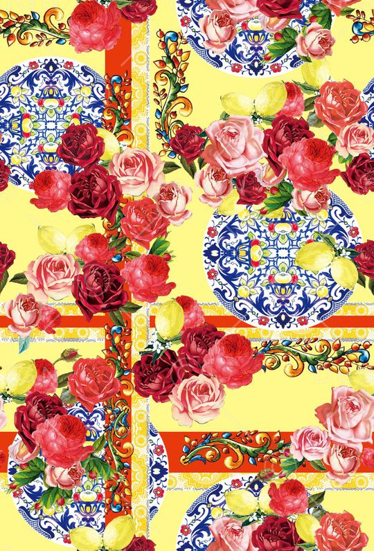 宫廷风印花华亿平台图片