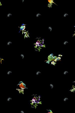 花鸟印花华亿平台图片