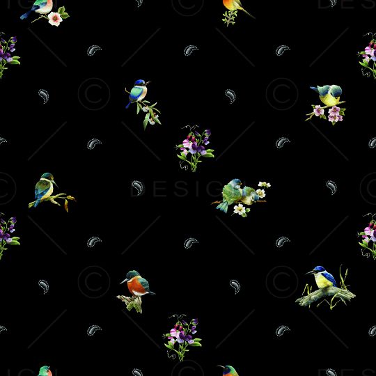 花鸟印花华亿平台图片