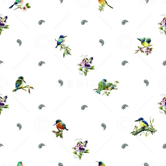 花鸟印花华亿平台图片