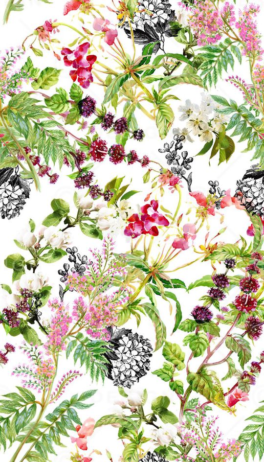 春夏花卉印花华亿平台图片