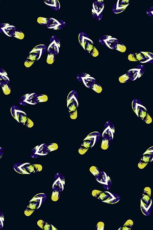 热带沙滩拖鞋鞋子椰树芭蕉叶图案印花华亿平台图片