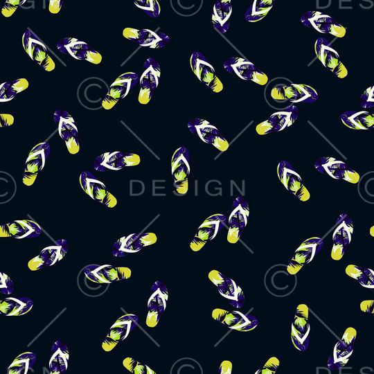 热带沙滩拖鞋鞋子椰树芭蕉叶图案印花华亿平台图片