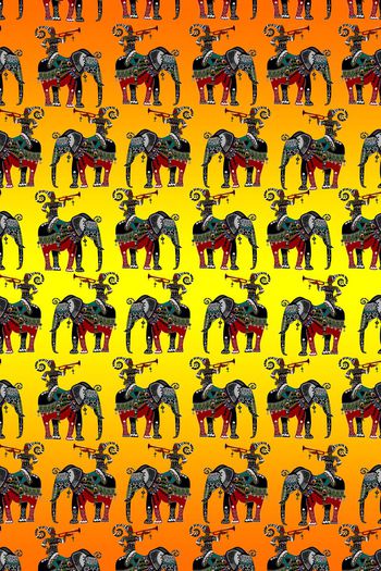 684541-民族风渐变动物图案